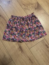 Girls Black Floral Print Skirt