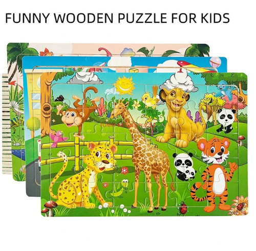 30pcs wooden animal cartoon - 30pcs,
