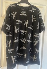 Vintage Boy London T Shirt Repeat Logo Eagle Size Large 