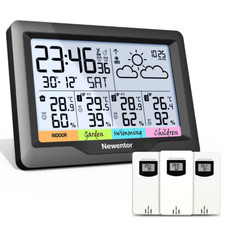 Digital Thermometer Hygrometer Wireless Outdoor Indoor Weather Station Table Ala