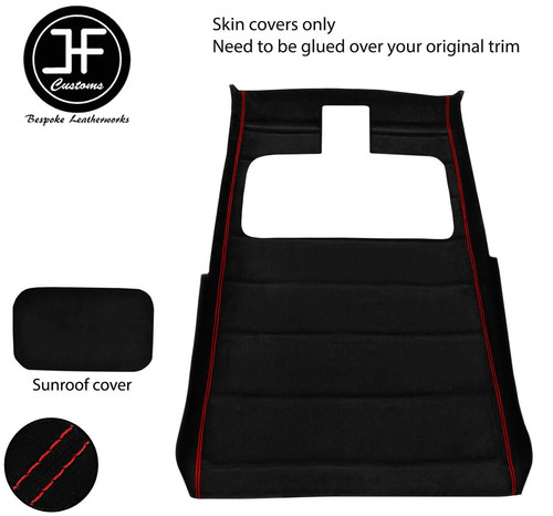 Red stitch sun roof headlining - red,