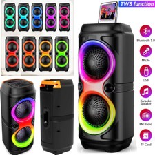 Portable Wireless Bluetooth Speaker Loud Subwoofer Party Bass Outdoor USB FM RGB