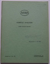 Ford Falcon De Luxe 1960 MIRA Confidential Test Report No. VA.12