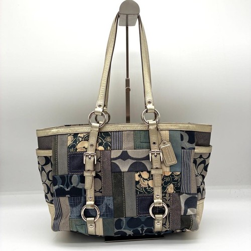 Coach denim patchwork tote bag - coach,