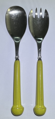 Vintage lemon yellow flatware - lemon,