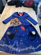 Kids Disney Mary Poppins Costume, Size 7-8 Years - With Bag And Hat Headband