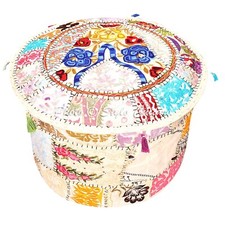 Patchwork Pouf Ottoman Indian