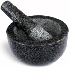 Large Mortar and Pestle Set, Granite Stone Spice & Herb Crusher Grinder(D:16 cm）