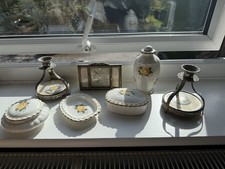 Regent of London Dressing Table Set Candle Sticks Yellow Porcelain Set  x 7 item