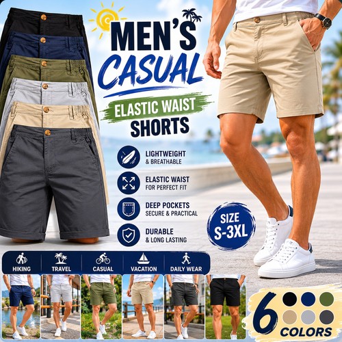 Mens chino shorts elastic - mens,