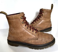 Mens  Dr Martens HARLOW Brown Leather 8 Hole Lace up Boots Size UK 10 Good Cond