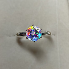 Mystic topaz solitaire ring - mystic,