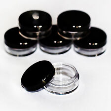 5 x 5ml black lid craft pots for samples, glitter, lip balm  candles Jdb-5