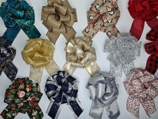 Extra Large Christmas Bow Xmas Tree Topper Home Decoration Bows Wired Ribbons UK