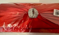 RED CLUTCH BAG SATIN DIAMANTÉ