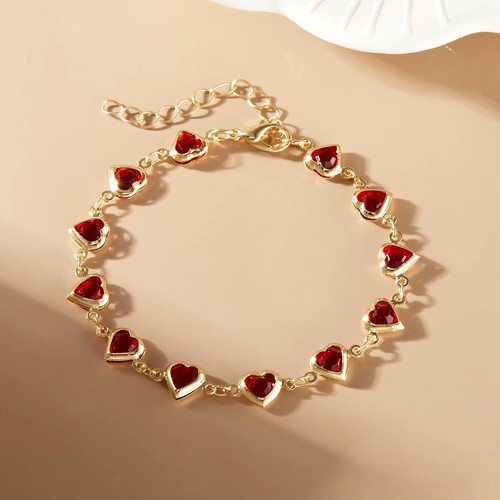 Red crystal zircon heart - crystal,