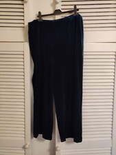 UK 22 Jacques Vert Teal Velour Velvet Trousers