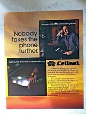 1985 Advert CELLNET CELLULAR CAR PHONES PORTABLES BRITISH TELECOM SECURICOR