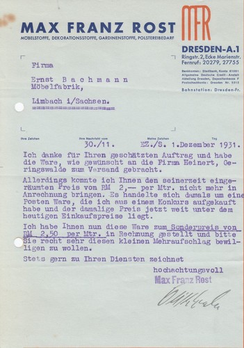Dresden letter 1931 max - dresden,, 1931,