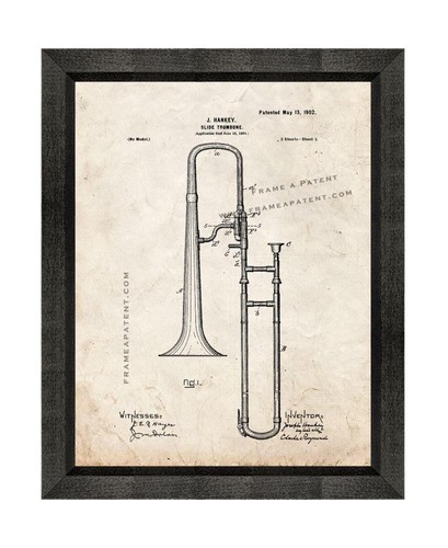 Slide trombone patent print - trombone,