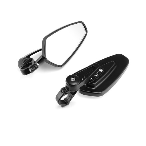 Black cnc bar end mirrors - bar,