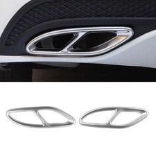 2PC Silver Exhaust Pipe Tip