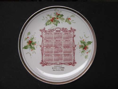1910 calendar plate - 1910,