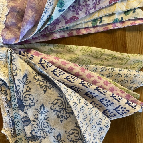 Fabric bunting shabby - fabric, chic