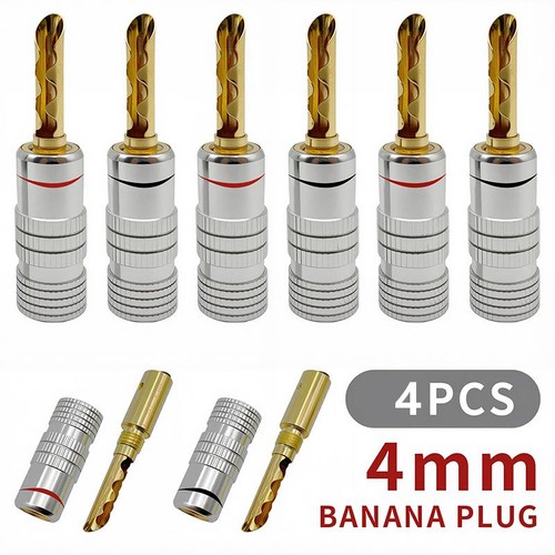 4pcs banana plug 24k gold - banana,