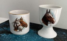 2 Vintage HORSE HEAD EGG CUPS