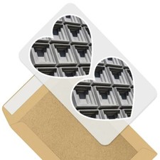 2 x Heart Stickers 7.5 cm -