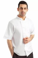White Chefs Jacket Boston Unisex Short Sleeve Professional Kitchen Uniform XL