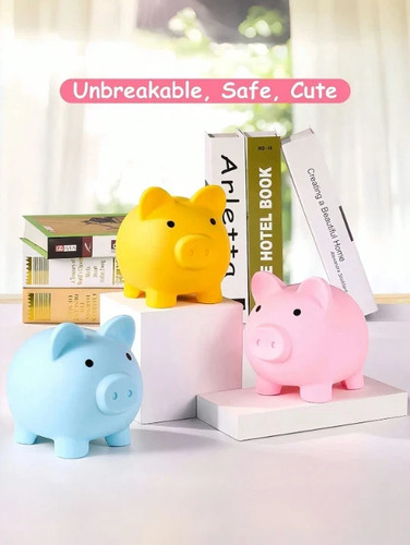 Cute piggy bank - saving, coins