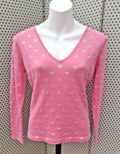 Matthew Williamson Flamingo Pink Jumper Size UK 12-14 Silver Polka Dots Wool Mix
