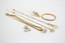 Swarovski Crystal Jewellery Gold Tone Set Bangle Necklaces x 5