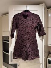 Zara jumpsuit burgundy lace size 8
