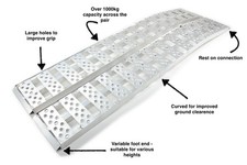 Pair Aluminium Loading Ramps (3000x280x1000kg) Heavy Duty Ride on Lawn Mower ...