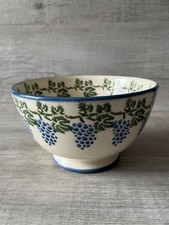 BRIXTON POTTERY BOWL VINE GRAPES PAINTED