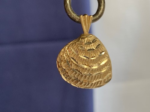 14k yellow gold clam shell - yellow,