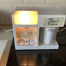 Vintage Swan Compact Teasmade  Model 10887 VGC  Fully Working Light Alarm Clock