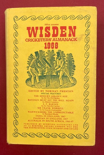1968 wisden hardback - 1968,