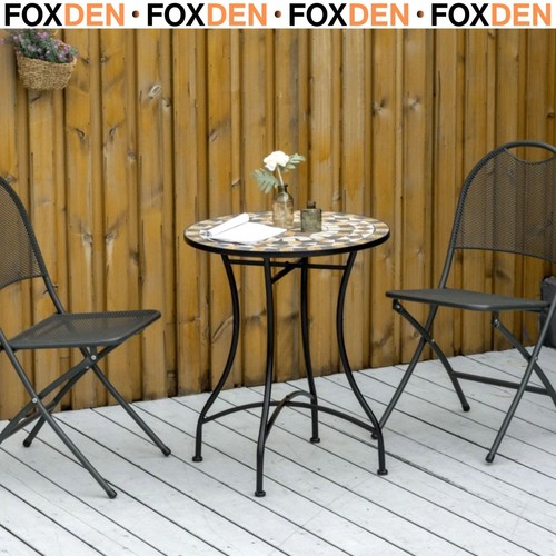 Mosaic round garden table - mosaic,