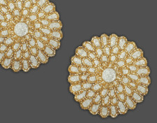 Set Of 6 Floral Placemat White