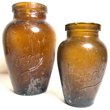 A Pair of vintage Virol Amber