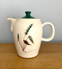Denby Green Wheat Sheaf Coffee Pot VGC 2 Pint