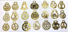 Lot Of 21 Vintage Horse Brasses Brass Bridle Medallions Skipton Yorkshire Rose