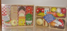 Melissa & Doug Pretend Play Food Set 21 Piece + Sandwich Set 17 Piece Wooden NEW
