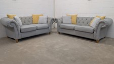 NEXT Gosford II Deep Sit Grey 3 Seater & 2 Seater Sofa Set - Delivery Available