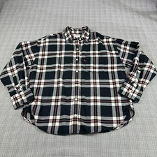 Levis Flannel Shirt Womens Medium Black Red Plaid Outdoors Comfort Western
