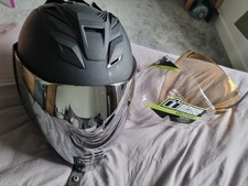 Icon Airflite Motorcycle Motorbike Helmet Matt Black Pinlock Ready With Visors